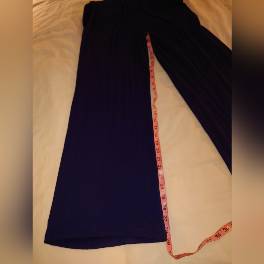 NWT Navy Blue NELL COUTURE Soft Jersey Knit Drawstring Racerback Jumpsuit  XS 2 - Picture 12 of 14